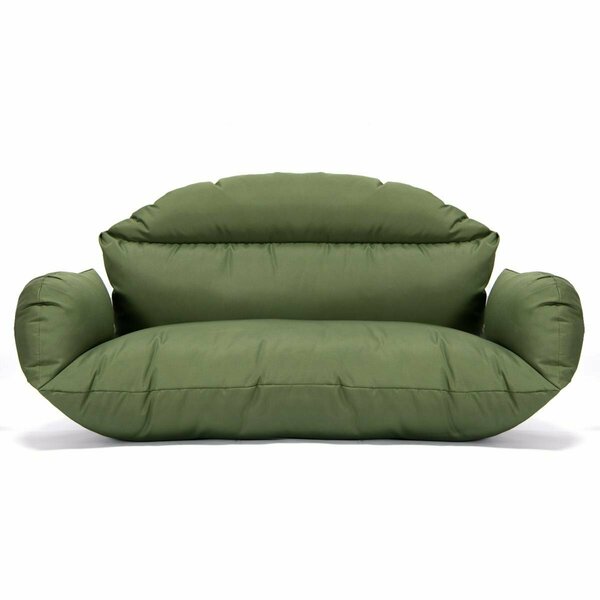 Patio Trasero 27 x 47 x 20 in. Hanging 2 Person Egg Swing Cushion, Dark Green PA2445252